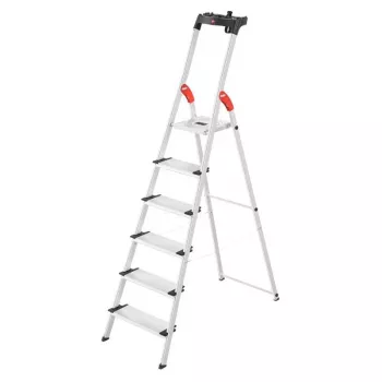 HAILO Escadote doméstico L80 ComfortLine alumínio 6 degraus
