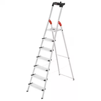 HAILO Escadote doméstico L80 ComfortLine alumínio 7 degraus