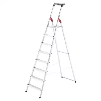 HAILO L60 StandardLine Escadote doméstico em alumínio 8 degraus
