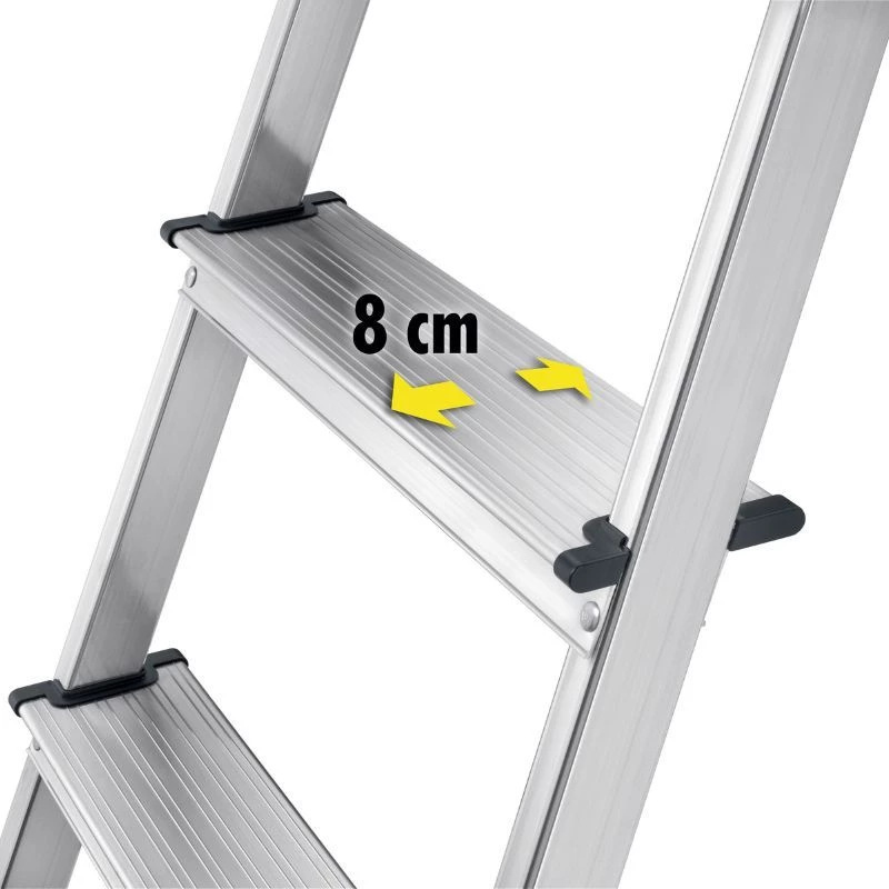 HAILO L60 StandardLine Escadote em alumínio, 6 degraus, 150 kg, EN 131