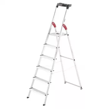 HAILO L60 StandardLine Escadote em alumínio, 6 degraus, 150 kg, EN 131