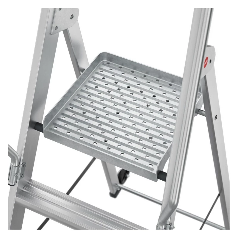 HAILO Master P80 Escadote de plataforma móvel em alumínio, 5 degraus, 150 kg, EN 131