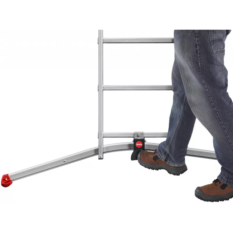 Hailo S100 ProfiLOT Escada combinada, alumínio, 2x6+1x5 degraus, 3 partes, carga máx. 150 kg