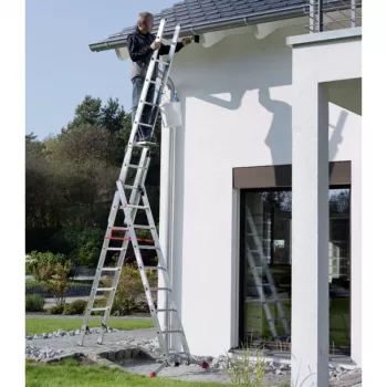 Hailo S100 ProfiLOT Escada combinada, alumínio, 3 partes, 2x9+1x8 degraus, altura de trabalho máx. 7,00 m