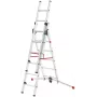 Hailo S100 ProfiLOT Escada combinada, alumínio, 3 partes, 2x9+1x8 degraus, altura de trabalho máx. 7,00 m