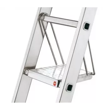 HAILO SavetyLine Degrau adicional para escadas, escadote dobrável de 2 degraus, alumínio, carga 150 kg, TÜV/GS
