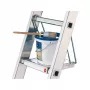 HAILO SavetyLine Degrau adicional para escadas, escadote dobrável de 2 degraus, alumínio, carga 150 kg, TÜV/GS