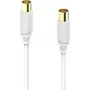Hama cabo de antena, ficha coaxial - conector fêmea coaxial, banhado a ouro, 5,0 m, 120 dB 00202025