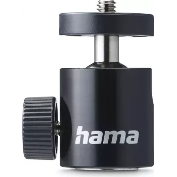 Hama cabeça de esfera para tripés, 50 mm de altura, rosca de 1/4 polegadas, Ø 30 mm, preto 00005001