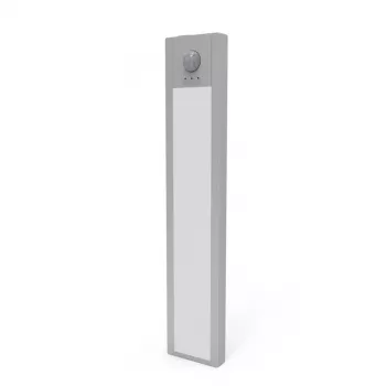 HAMA Luz noturna LED com sensor de movimento e crepuscular, recarregável, magnética, alumínio, 21 cm, prateada