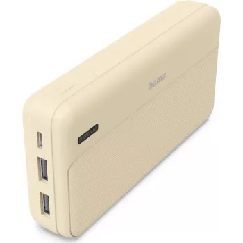 Power bank Hama Power Pack Pocket 20, 20000 mAh, 2x USB-A, areia (00201775)