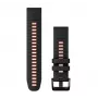 Garmin QuickFit pulseira de silicone para relógio de 22 mm, preto/vermelho (010-13280-06)