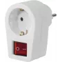 Hama adaptador de tomada, tomada com contacto de proteção, interruptor de 2 polos, branco (00223213)