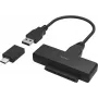 Hama Adaptador USB 3.0 para SATA para discos SSD e HDD de 2,5 polegadas e 3,5 polegadas (00200761)