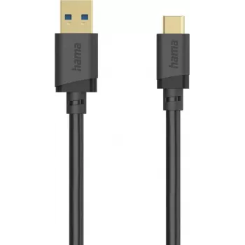Cabo Hama USB-C, USB-A para USB-C, USB 3.2 Gen1, 5 Gbit/s, 0,25 m, preto 00202004