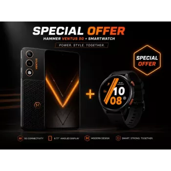 Hammer Ventus 5G 6,77 polegadas AMOLED smartphone 5G 8GB RAM 256GB preto