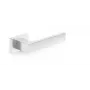 HANDLE DOOR CUBE RT CHROME - Conjunto de puxadores de porta em liga de zinco com cromado polido, com espelho quadrado, reversível para portas interiores, espelho 52x52 mm, puxador 130 mm