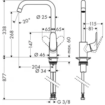 Misturadora de cozinha HANSGROHE Focus 31820000 cromada