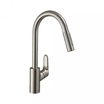 Misturadora de cozinha monocomando Hansgrohe Focus M41 com chuveiro extensível, cromada