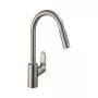 Misturadora de cozinha monocomando Hansgrohe Focus M41 com chuveiro extensível, cromada