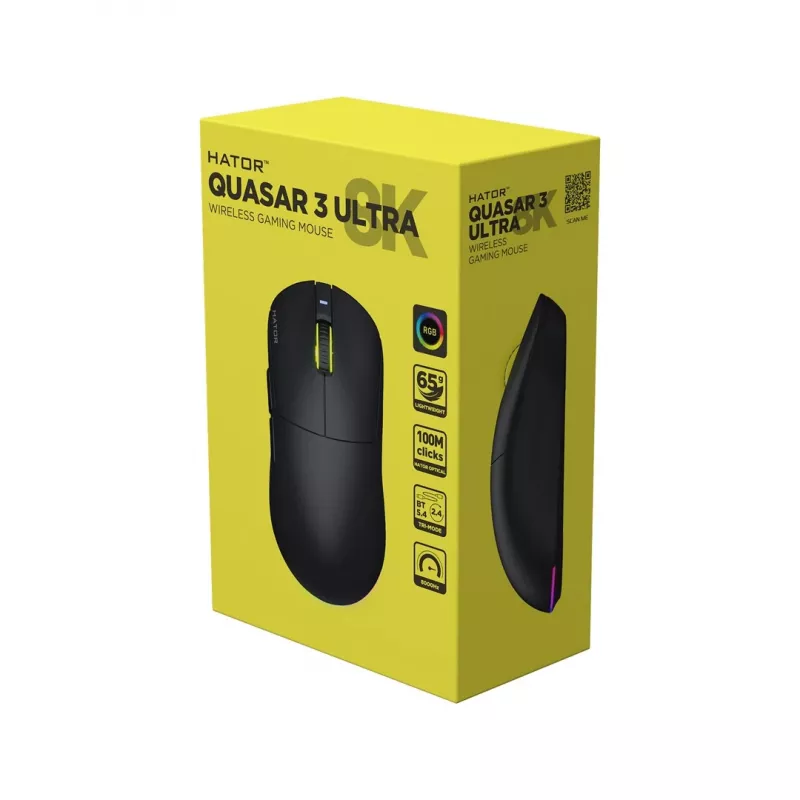 Hator Quasar 3 Ultra Rato gaming sem fios 8K preto