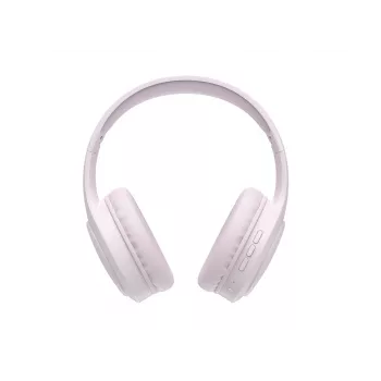 HAV H633BT Auscultadores over-ear sem fios com Bluetooth 5.3, 30 horas de autonomia, design dobrável, microfone integrado, suporte para cartões TF – rosa
