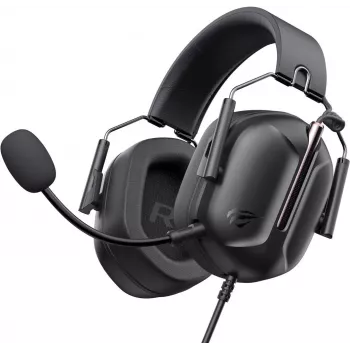 Headset de gaming Havit H2033d - auscultadores over-ear com drivers de 50 mm, LED RGB, microfone, Preto