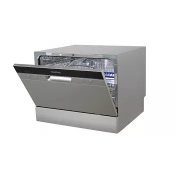 Máquina de lavar louça de instalação livre HEINRICH'S 8840, 12 conjuntos de louça, 6 programas de lavagem, prateado