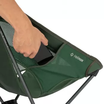 Cadeira de campismo dobrável Helinox Chair One (re) - verde-floresta, poliéster 600D reciclado, estrutura de alumínio DAC, capacidade de carga 145 kg