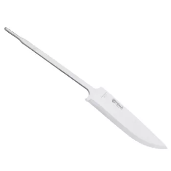 Blank de lâmina em aço inoxidável Helle #1075 de três camadas, 100 mm, afiação Scandi, drop point, polido