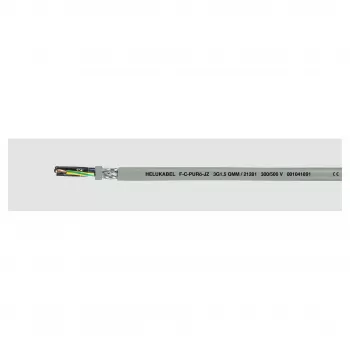 HELUKABEL HELU F-C-PUR-JZ 5G0,5 21203 - Cabo de comando PUR blindado 5 x 0,5 mm², cinzento