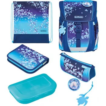 Conjunto de mochila escolar Herlitz FiloActive Plus Blue Ice 5 peças