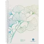 Herlitz GREENline Ginkgo Bloco de espiral A5, 70 folhas, quadriculado 50033508