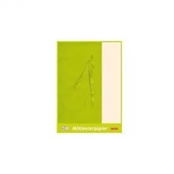 herlitz Bloco de papel milimétrico DIN A3, 80 g/m², 20 folhas, quadrícula vermelha de 1 mm, sem madeira, lombada reforçada (690305)
