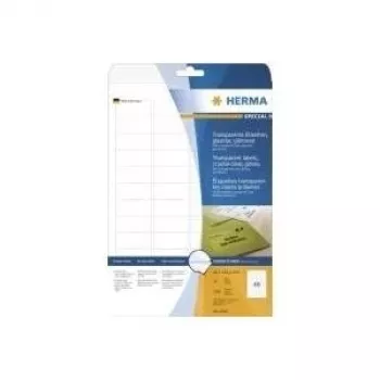 HERMA 8016 Etiquetas de poliéster cristalinas brilhantes A4 45,7 x 21,2 mm 1200 etiquetas