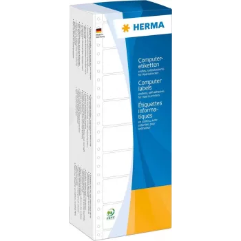 HERMA 8210 Etiquetas para computador – papel contínuo, perfurado, adesão permanente, papel branco mate, 88,9 x 23 mm, 6000 etiquetas