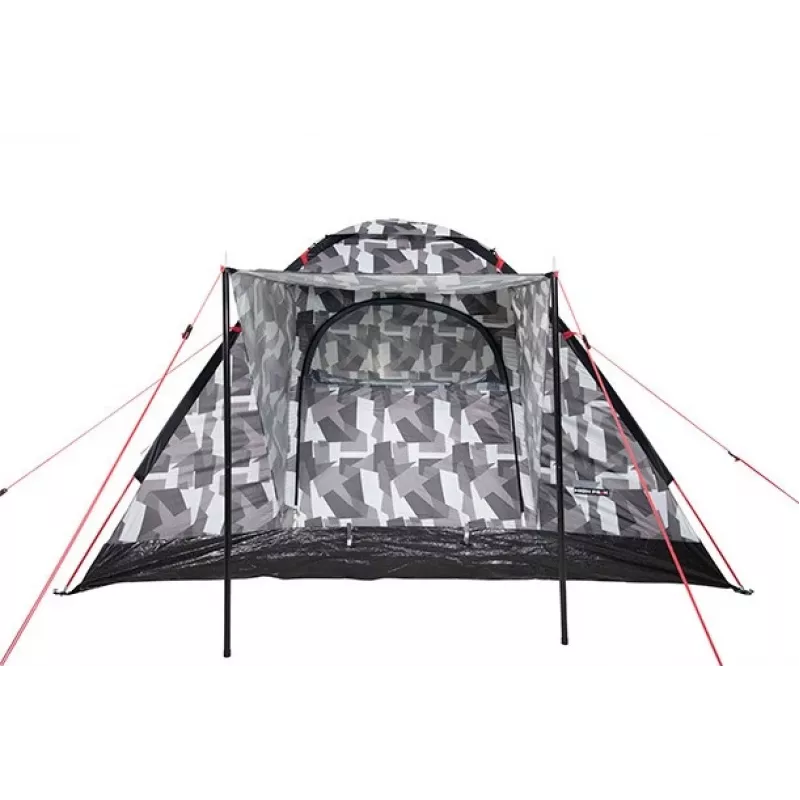 Tenda de cúpula High Peak Beaver 3 camuflagem - 3 pessoas, impermeável 2000mm, varas de fibra de vidro
