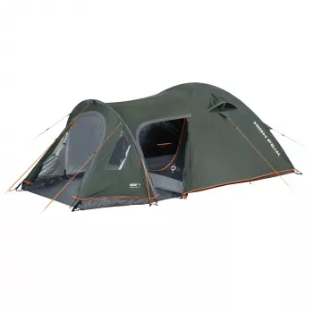 Tenda de cúpula High Peak Kira 3.1 verde-escuro/cinzento com alpendre túnel, Climate Protection 80