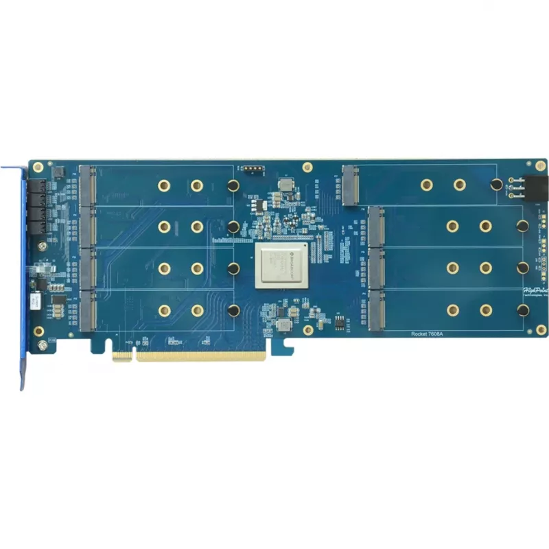 HIGHPOINT Rocket 1608A PCIe Gen5 x16 para 8-M.2 NVMe Placa adaptadora switch