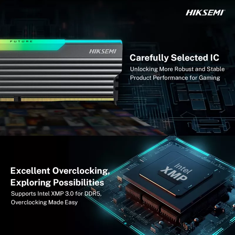 HIKSEMI Future RGB 16GB Kit (2x8GB) 3600MHz DDR4 Memória Gaming Desktop Preto