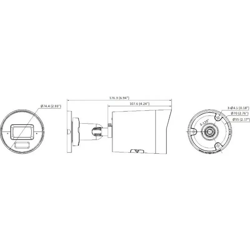 Hikvision 12MP DS-2CD20126G3-IUY/SL(2.8mm)(eF) Câmara IP, preto