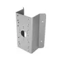 Suporte de canto Hikvision DS-1276ZJ-SUS para câmaras dome, aço inoxidável, interior/exterior, branco/prateado