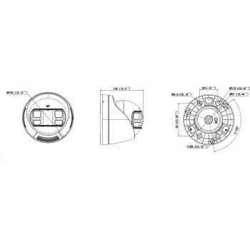 Câmara IP Turret Hikvision DS-2CD1383G2P-LIUF/SL 8 MP Smart Hybrid Light com áudio bidirecional, objetiva 2,0 mm