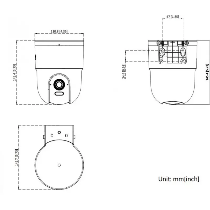 Hikvision DS-2CD1F47G3H-LIUF/SX 4 MP ColorVu 3.0 câmara de rede pan-tilt, objetiva de 2,8 mm, áudio bidirecional, iluminação IR/luz branca 30 m, IP66