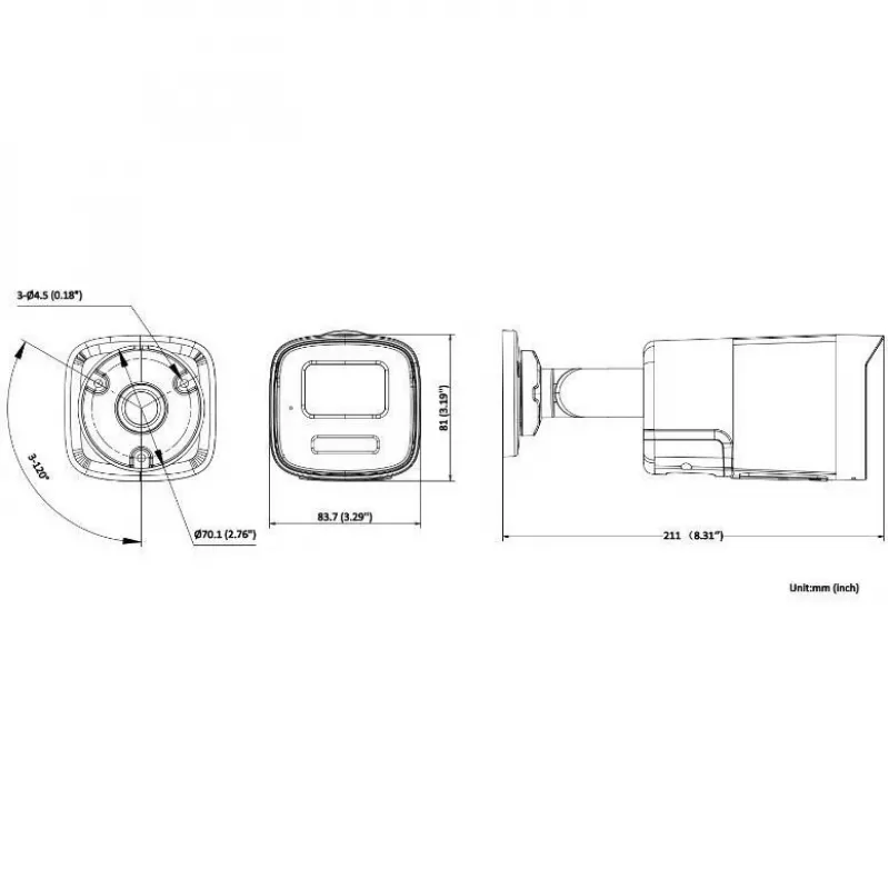 Câmara IP Hikvision DS-2CD1T47G2H-LIUF/SL 2.8mm 4MP