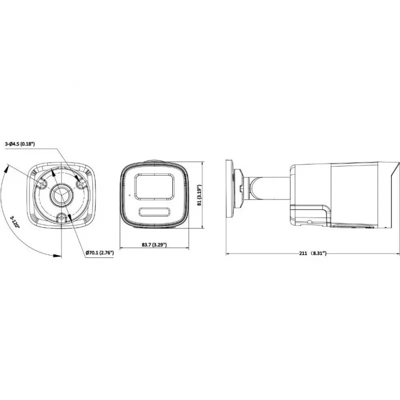 Câmara bullet Hikvision DS-2CD1T67G3-LIU/SL(4mm) 6MP Smart Hybrid Light