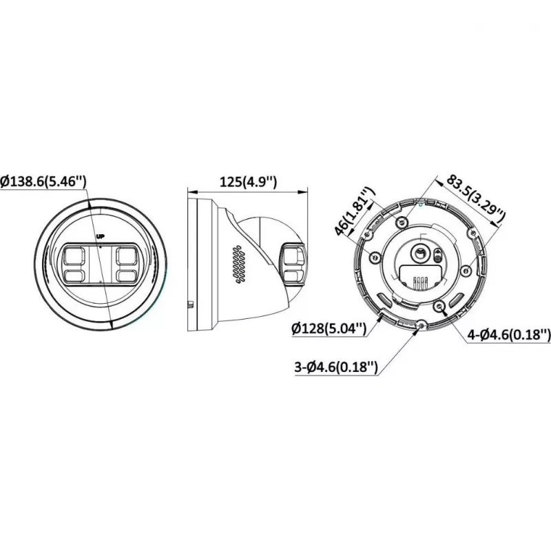 Hikvision DS-2CD23127G3P-LIS2UY/SL câmara de rede turret 12MP 180° com AcuSense