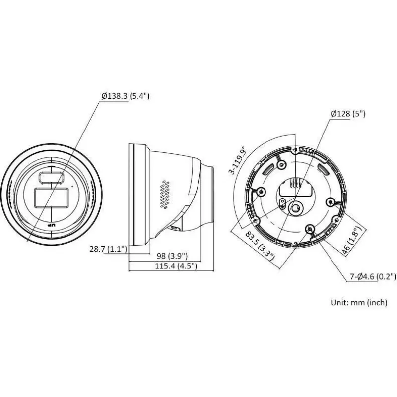 Câmara IP turret Hikvision DS-2CD2346G2H-IS2U/SL 2.8mm EF PL 4MP AcuSense