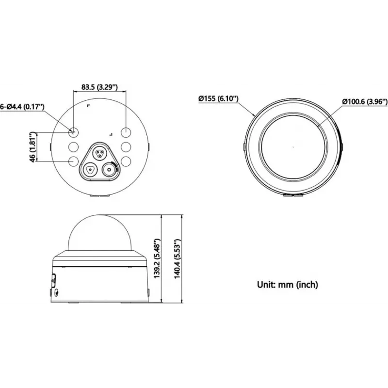 Hikvision DS-2CD2786G3-IPTRZSY câmara de vigilância IP dome exterior 8MP com objetiva motorizada 2,8-12mm, AcuSense, ColorVu, IR 40m, IP67