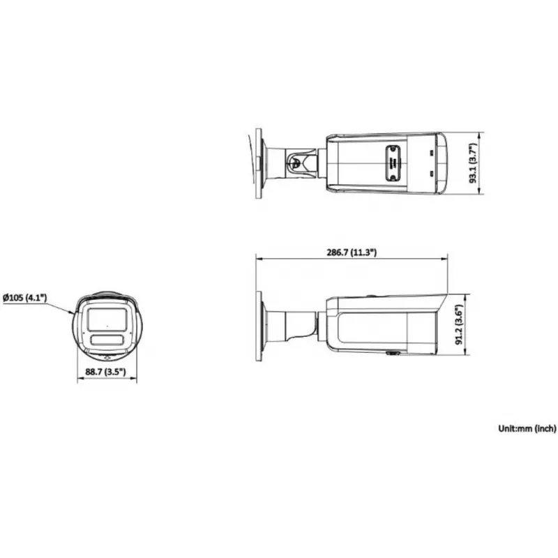 Câmara IP bullet Hikvision DS-2CD2T83G2-4LI 4mm 8MP AcuSense Hybrid Light